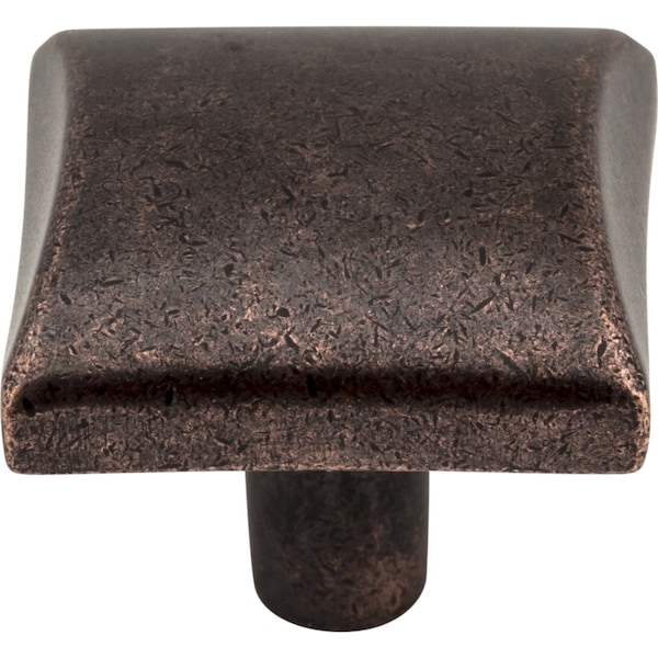 1-1/8 Overall Length Distressed Oil Rubbed Bronze Square Glendale Cabinet Knob